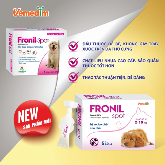 Vemedim FRONIL SPOT - Trị ve, bọ chét cho chó
