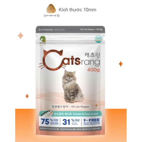 Catsrang - Thức ăn hạt cho mèo mọi lứa tuổi 400g