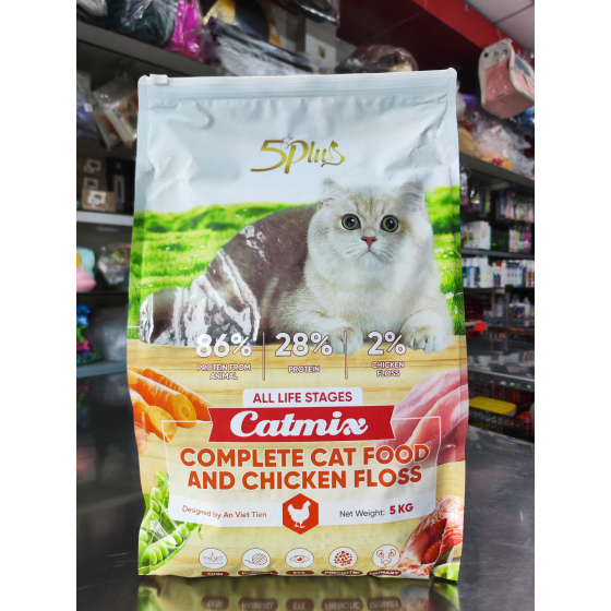 Thức ăn 5Plus Catmix Chicken Floss cho mèo 5kg