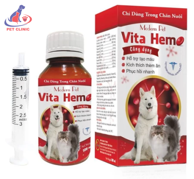 Vita Hemo Hỗ trợ tạo máu, kích thích thèm ăn, phục hồi nhanh cho chó mèo 100ml